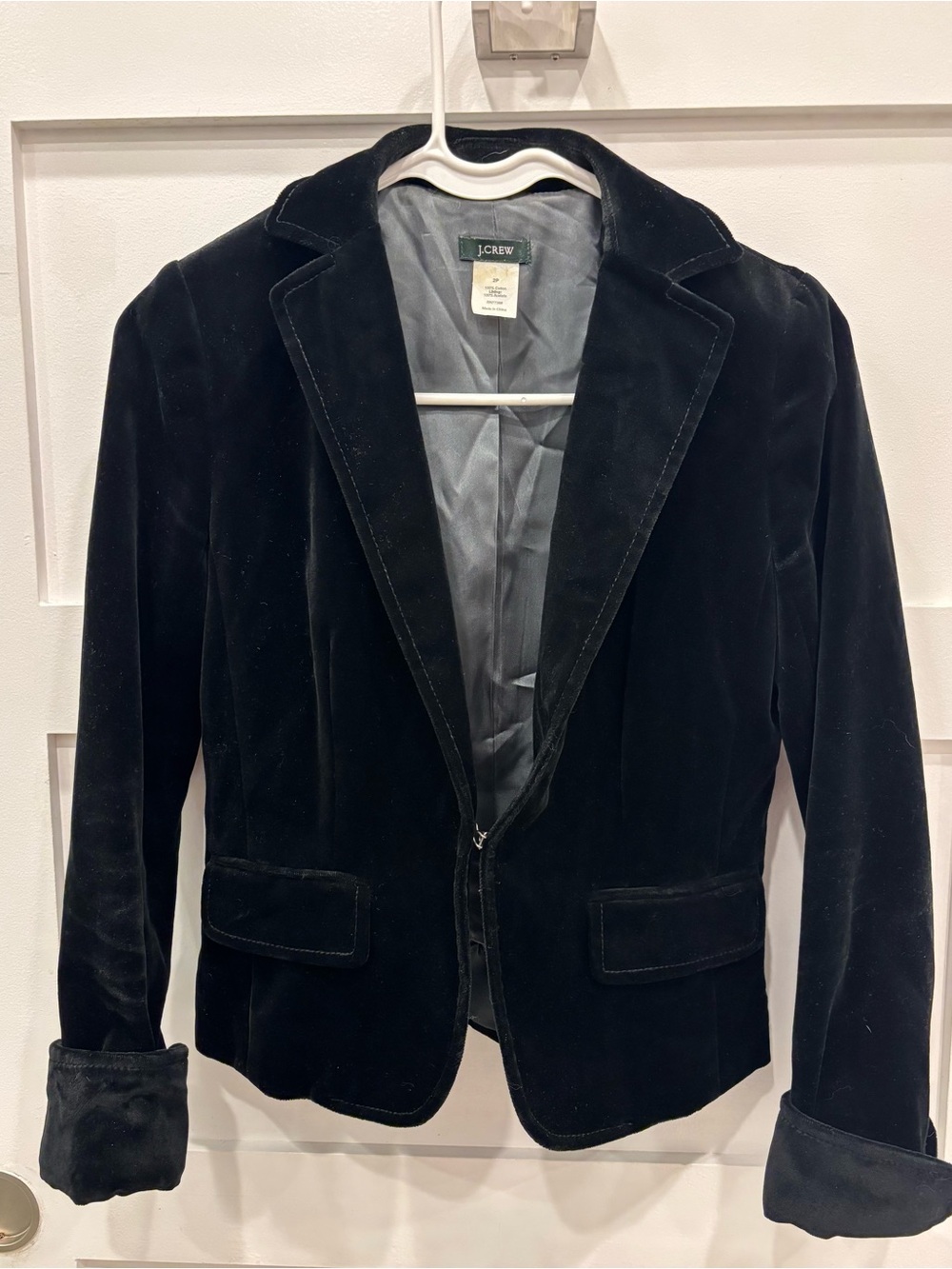 J. Crew Black Velvet Blazer Jacket